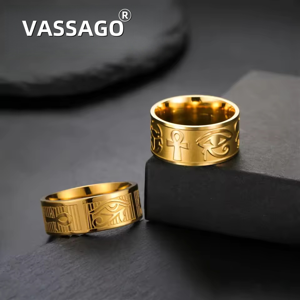 VASSAGO ステンレス鋼アンククロスリング古代エジプトホ - Men Fashion Egypt のレビューと価格