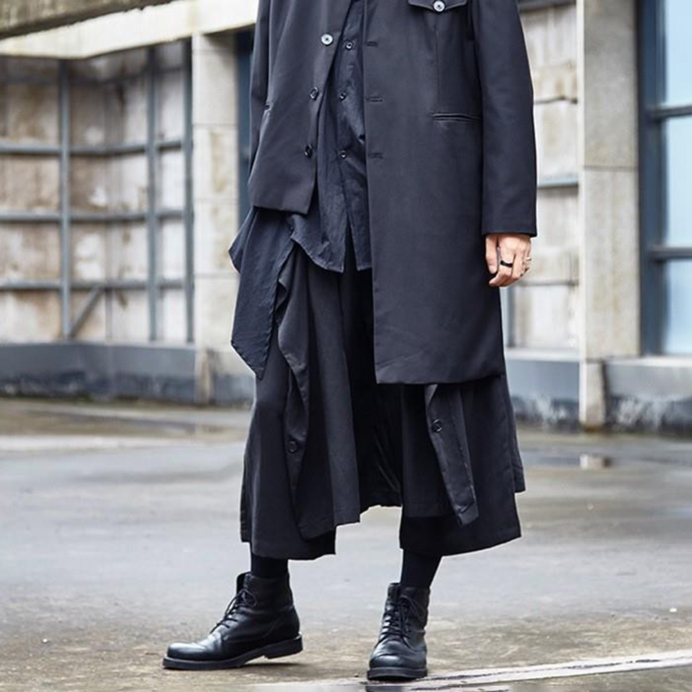 ゴシックダークパンツ Y2k 不規則なサイドボタン サムライ - Mens Fashion Trends 2026 のレビューと価格