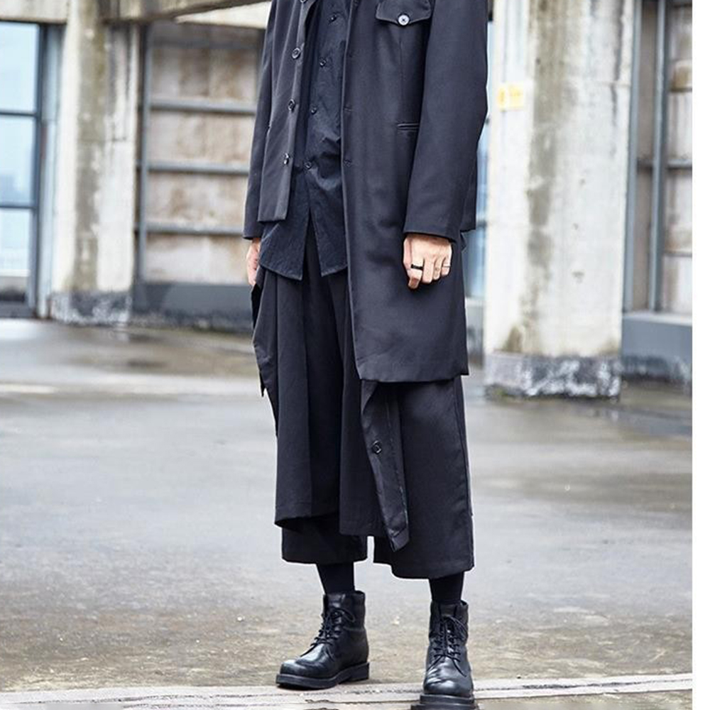ゴシックダークパンツ Y2k 不規則なサイドボタン サムライ - Mens Fashion Trends 2026 のレビューと価格