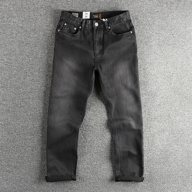 ヨーロッパ系アメリカ人の新しいファッションメンズブラックグレ - Men'S Fashion Grey Jeans のレビューと価格