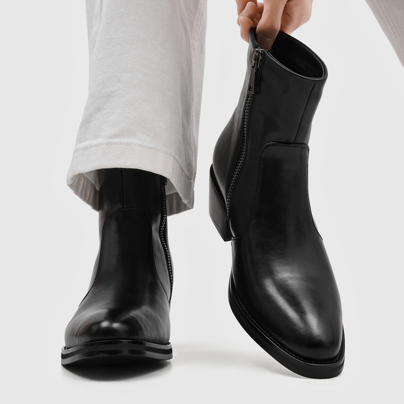 高品質メンズヴィンテージポインテッドトゥチェルシーブーツブロ - Chelsea Boots Men のレビューと価格