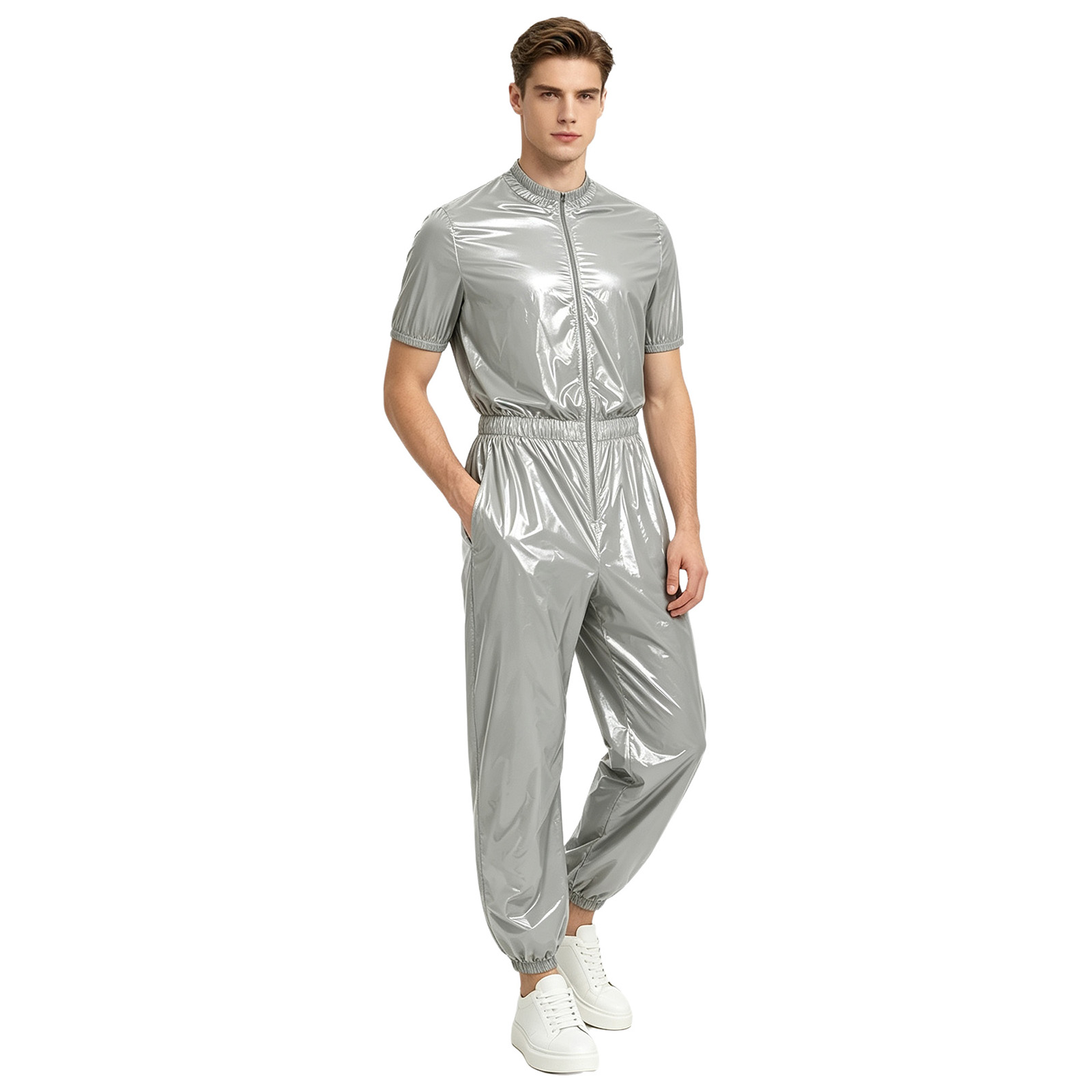 メンズ防水ワンピースユニタードジャンプスーツフロントジッパー - Mens Fashion Zip Up のレビューと価格