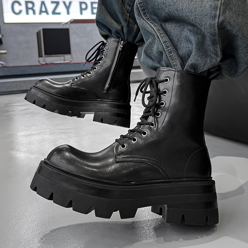 英国風メンズカジュアルステージナイトクラブハイモーターサイク - Chelsea Boots Men のレビューと価格