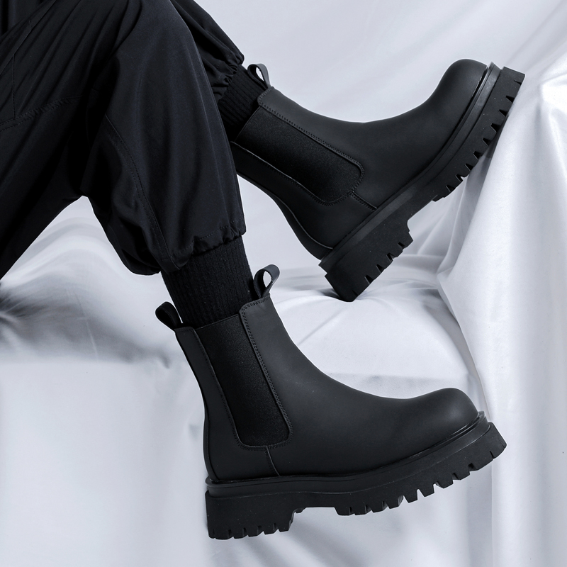 2026プラットフォームブラックハイカットブーツ メンズ ハ - Chelsea Boots Men のレビューと価格