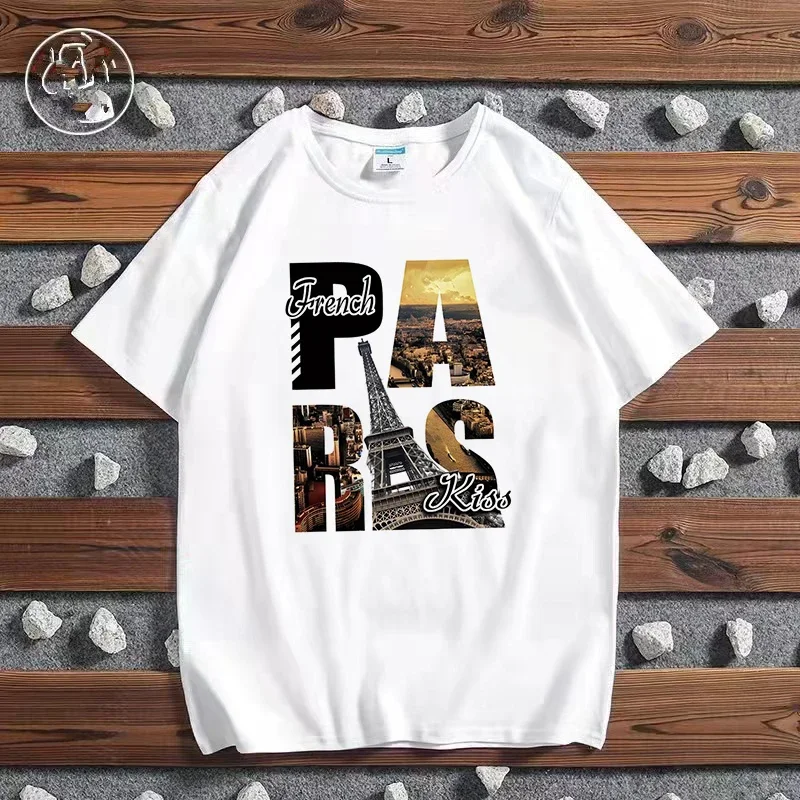 男性と女性のためのカジュアルな原宿スタイルのTシャツ,都市の - Paris Fashion Men のレビューと価格