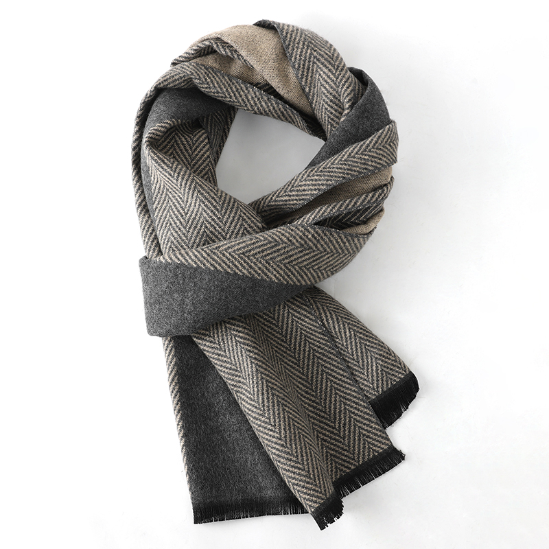 高級冬用メンズスカーフショール暖かい秋用カシミヤハンカチソフ - Men Scarf Wool のレビューと価格
