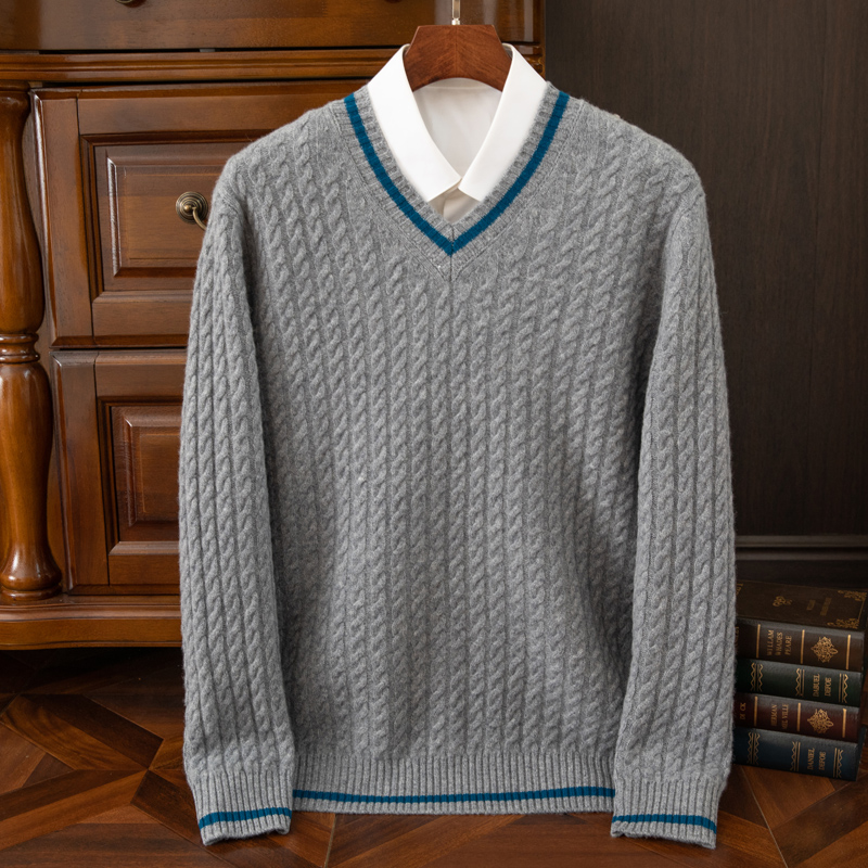 秋と冬の新しい厚みのある100％ピュアカシミヤセーターメンズ - Mens Fashion Mullet のレビューと価格