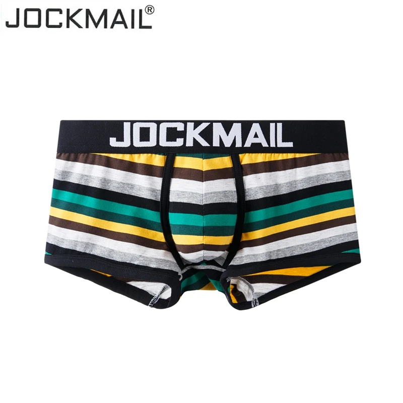 Jockmailボクサー男性セクシーな下着綿ストライプレイン - Mens Fashion Young のレビューと価格