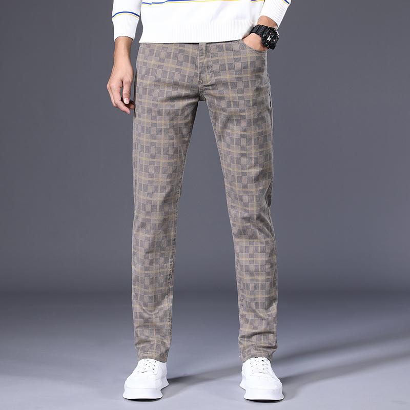 若い男性のためのクラシックなチェックパンツ,高品質の綿,スト - Mens Fashion Young のレビューと価格