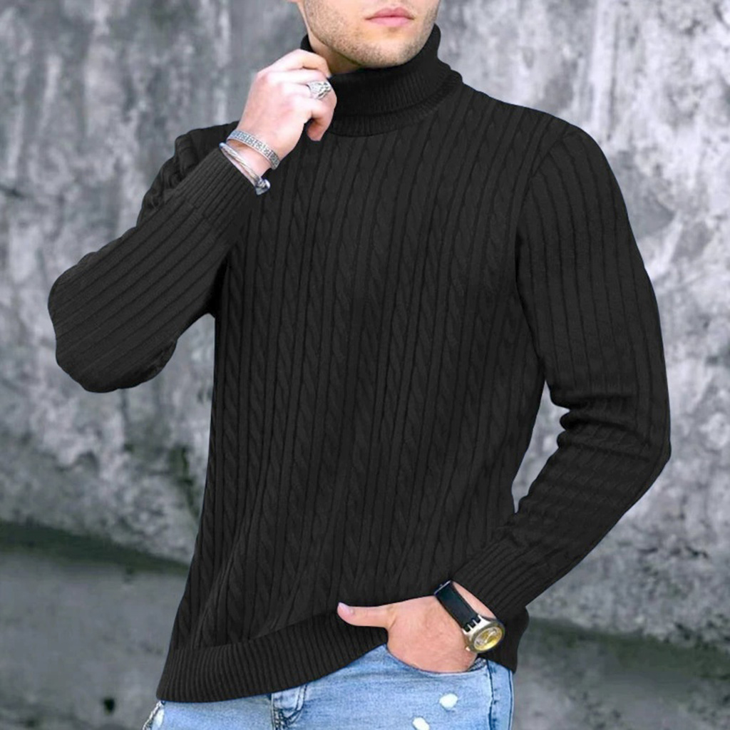 秋冬新メンズニットセーターハイネック暖かさファッション無地ス - Mens Fashion Mullet のレビューと価格
