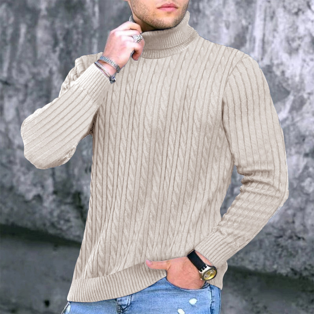 秋冬新メンズニットセーターハイネック暖かさファッション無地ス - Mens Fashion Mullet のレビューと価格