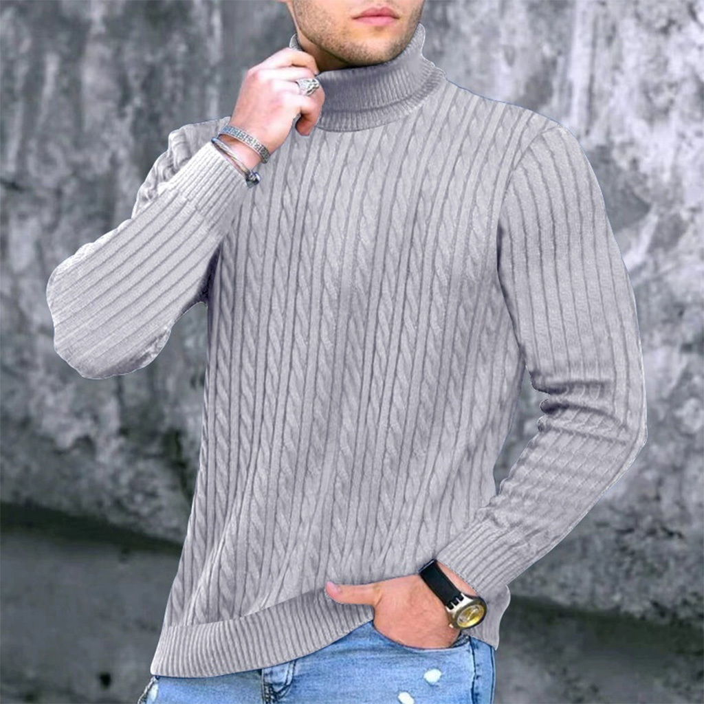秋冬新メンズニットセーターハイネック暖かさファッション無地ス - Mens Fashion Mullet のレビューと価格