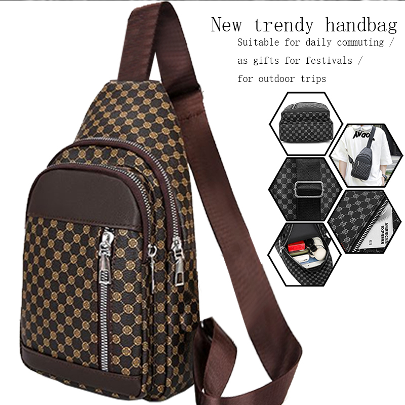 パッチワークドットデザインの女性と男性向けのニュートラルスタ - Men'S Fashion Bag のレビューと価格