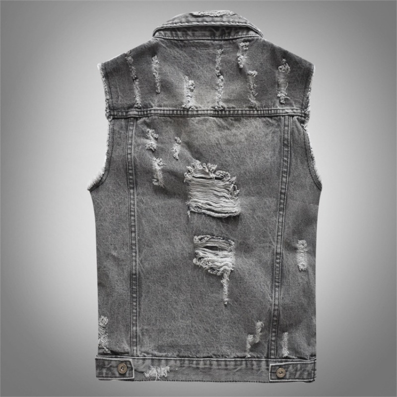 新しいファッション男性レトログレーデニムチョッキノースリーブ - Men'S Fashion Grey Jeans のレビューと価格
