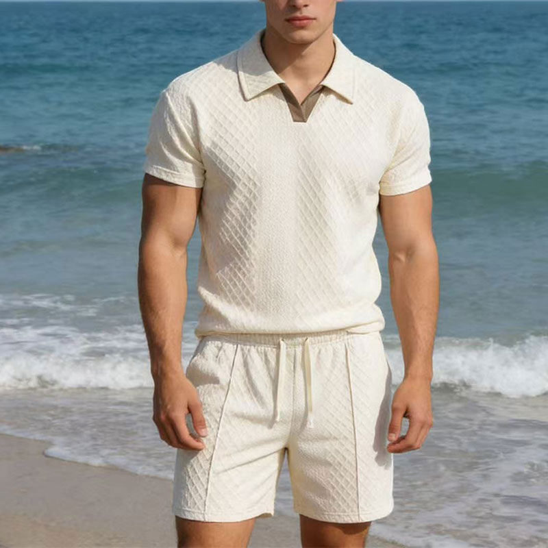 2026年夏100kgメンズスーツ無地ワッフルラペルスリムフ - Men'S Fashion Videos のレビューと価格