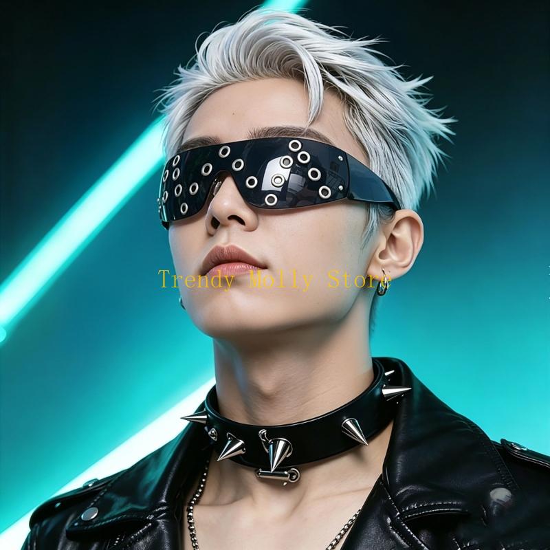 N5KB 未来的サングラス女性男性現代中空眼鏡装飾メガネステ - Mens Fashion In The 2000S のレビューと価格