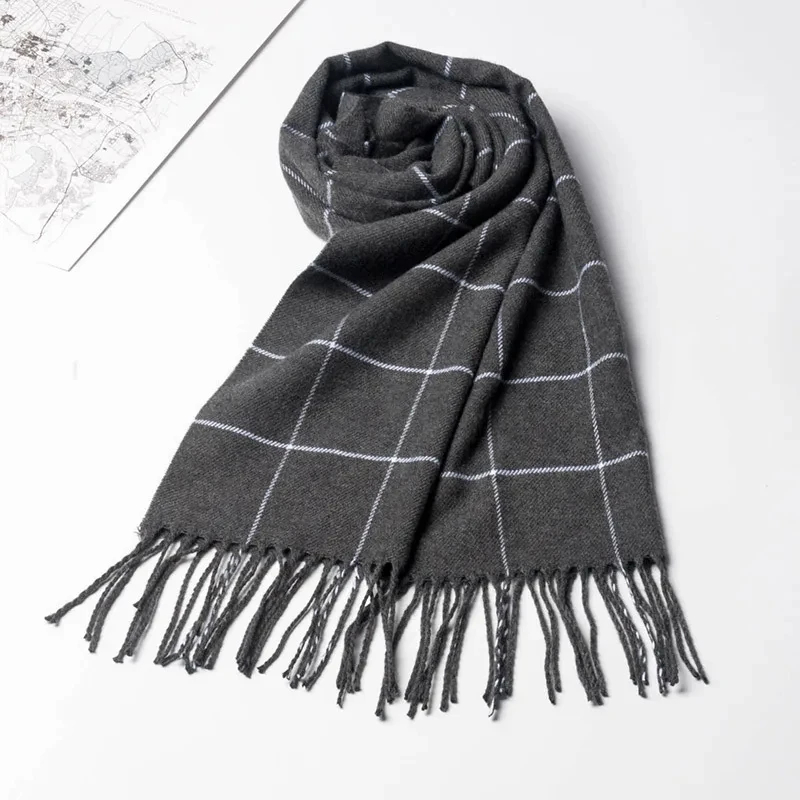 2024 新しい冬の男性スカーフ保温カシミヤスカーフカジュア - Men Scarf Wool のレビューと価格