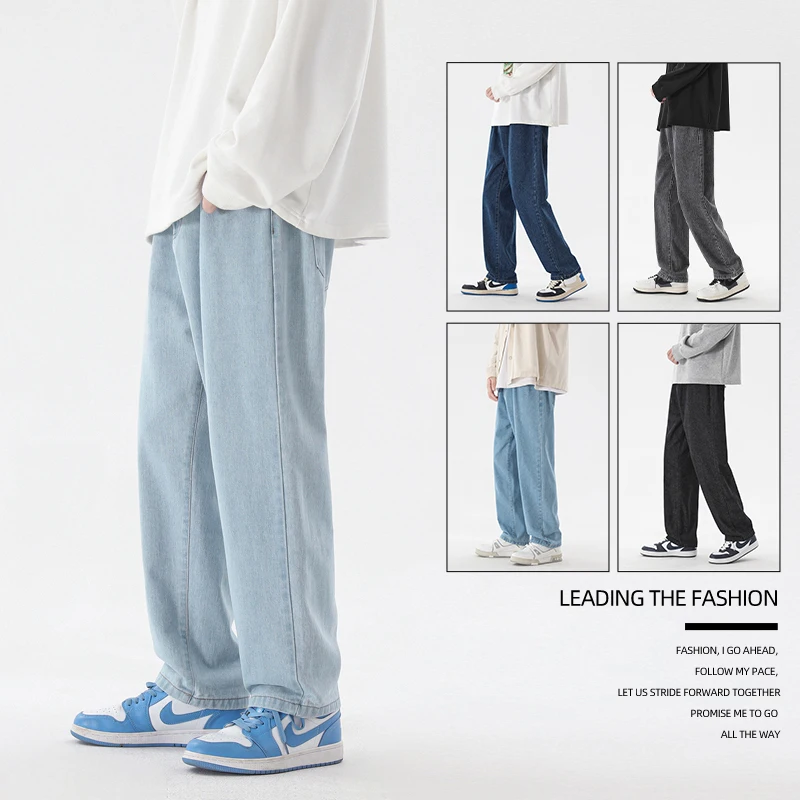 メンズアンクルレングスストレートデニムパンツ,カジュアルデニ - Men'S Fashion Grey Jeans のレビューと価格