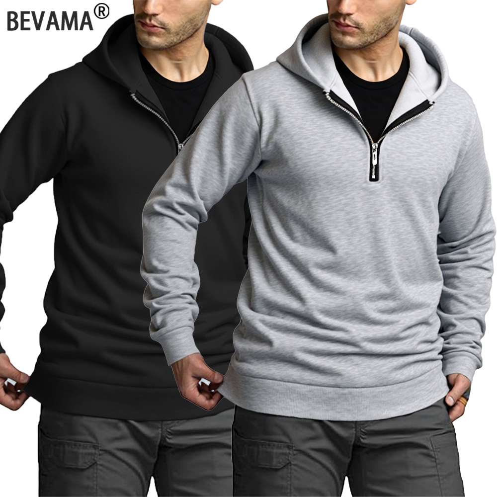 メンズ クォータージップアップ パーカー 秋 暖かい 長袖  - Mens Fashion Quarter Zip のレビューと価格